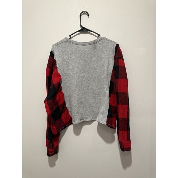 Rework Upcycle Grunge Oversize Charlie Brown Holiday Christmas Sweater L/XL - Picture 3 of 5